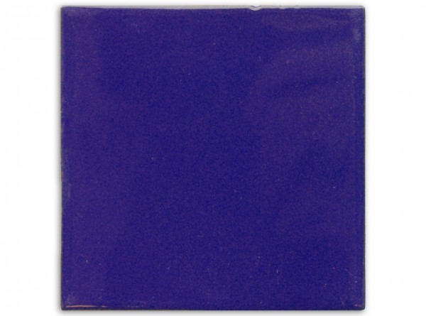 Mexikanische Fliese, handbemalt, einfarbig "Kobaltblau" ca. 10x10cm