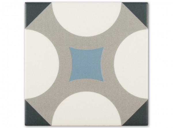 Tiel &quot;Versalle&quot; (grey, blue and cream white), Casa Color series 15x15 cm