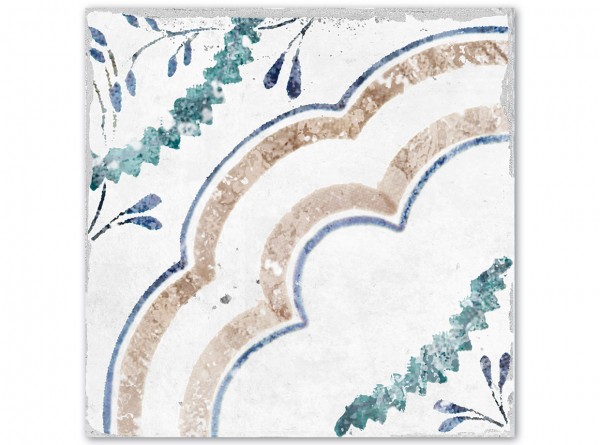 Flores Arco, spanish wall tile, 15x15 cm