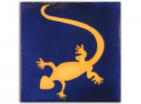 Tile, design "Gecko blue" approx. 10x10 cm Tile, design "Gecko blue" approx. 10x10 cm