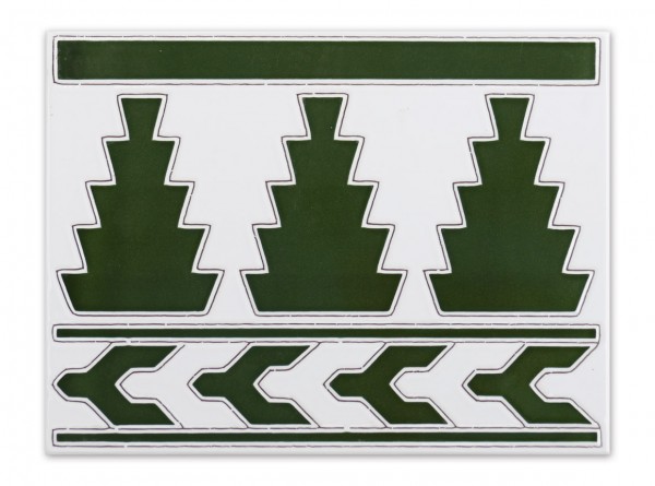 Spanish border tile &quot;Cenefa C-3V&quot; for Estrella Verde, 15x20 cm