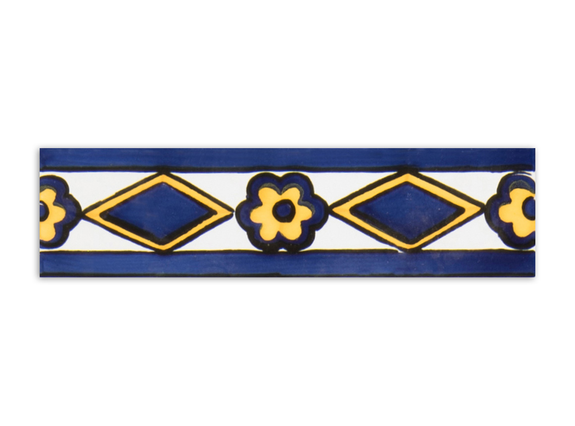 Spanish border tile "Cenefa Catalina" 5x20 cm, handpainted Border
