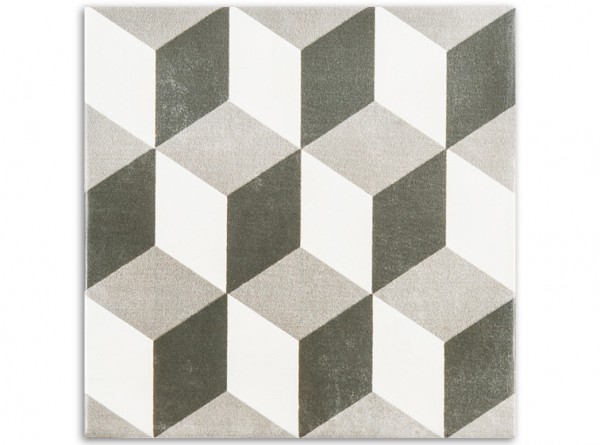 0,5 qm Black & White Kubus, Serie Cementum, span. Bodenfliesen 15x15