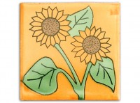 Tile, design "Girasol Doble" approx. 10x10 cm Tile, design "Girasol Doble" approx. 10x10 cm