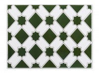 Spanish wall tile "Zocalo Estrella Verde M-13", 15x20 cm Spanish wall tile "Zocalo Estrella Verde M-13", 15x20 cm