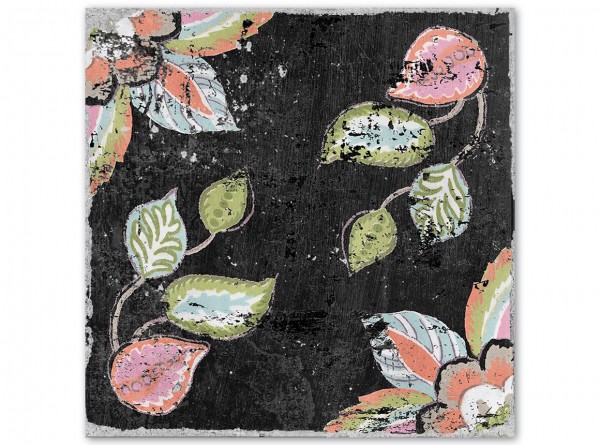 Flores Capullo negro, spanish wall tile, 15x15 cm