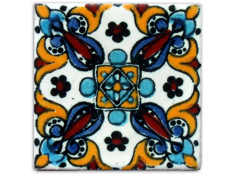 Dünne Serie: Fliese Handbemalt, Ca. 5x5cm, Guadalajara Klein | Muster