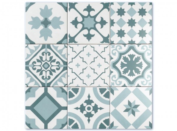 1 sqm &quot;Alboran Gregal&quot;, Floor tiles 15x15cm, Patchwork