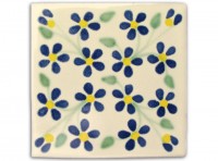 Tile, design "Violets" approx. 10x10 cm Tile, design "Violets" approx. 10x10 cm